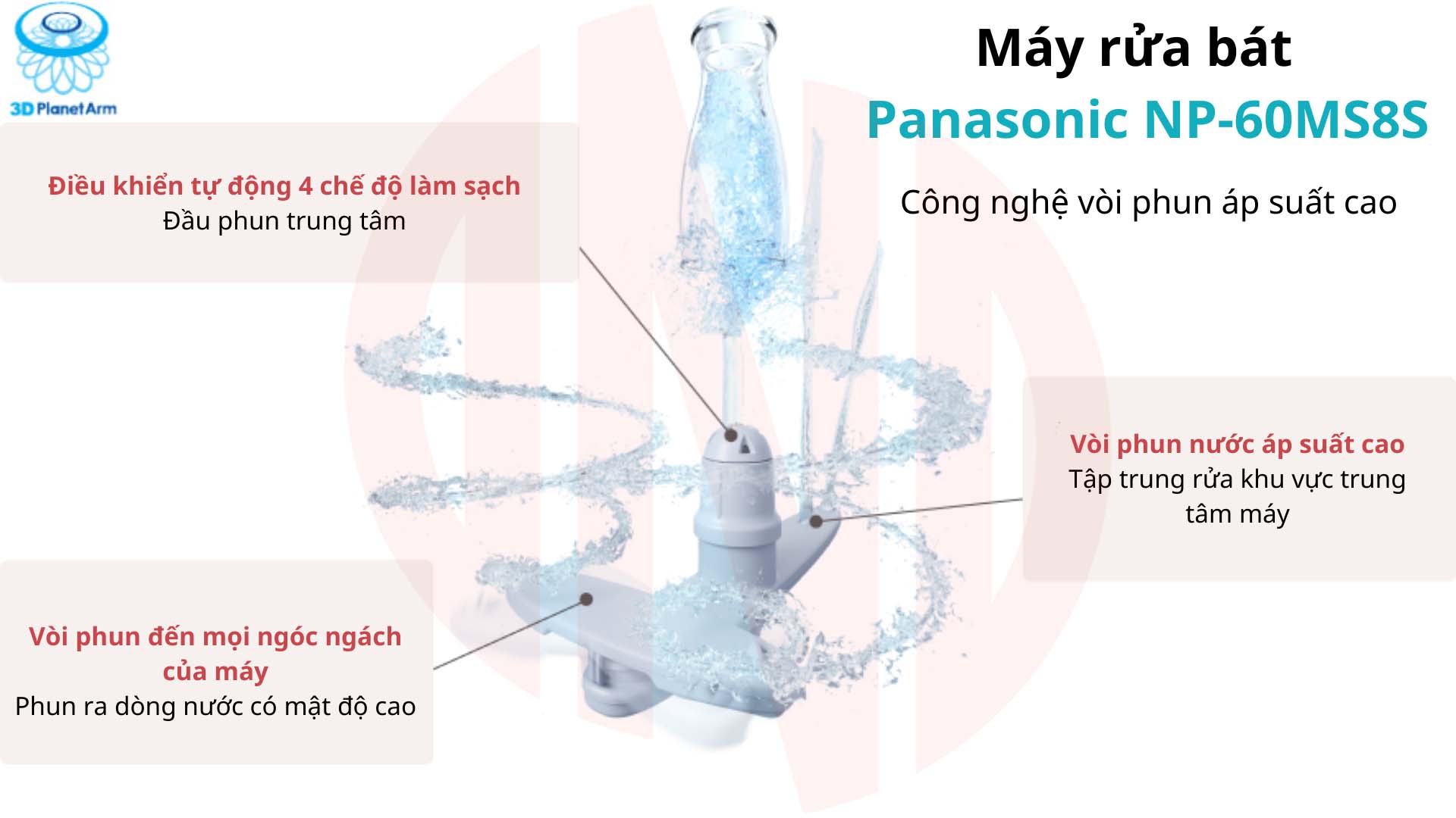 Rửa và sấy khử trùng bát đĩa với máy Panasonic NP-60MS8S